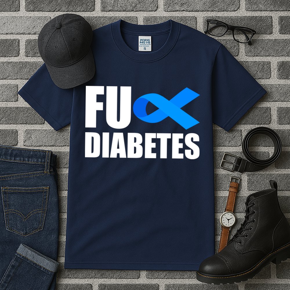 Fuck Diabetes Blue Ribbon Awareness Tall T-Shirt