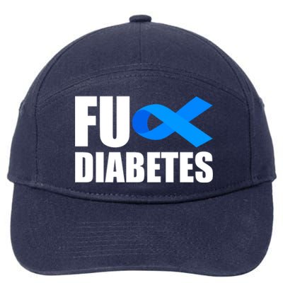 Fuck Diabetes Blue Ribbon Awareness 7-Panel Snapback Hat