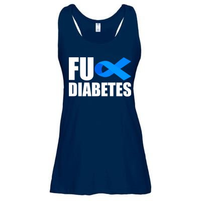 Fuck Diabetes Blue Ribbon Awareness Ladies Essential Flowy Tank