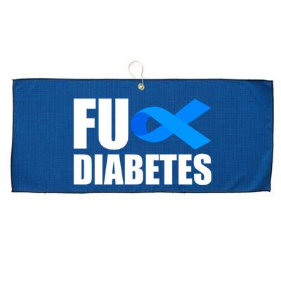 Fuck Diabetes Blue Ribbon Awareness Large Microfiber Waffle Golf Towel