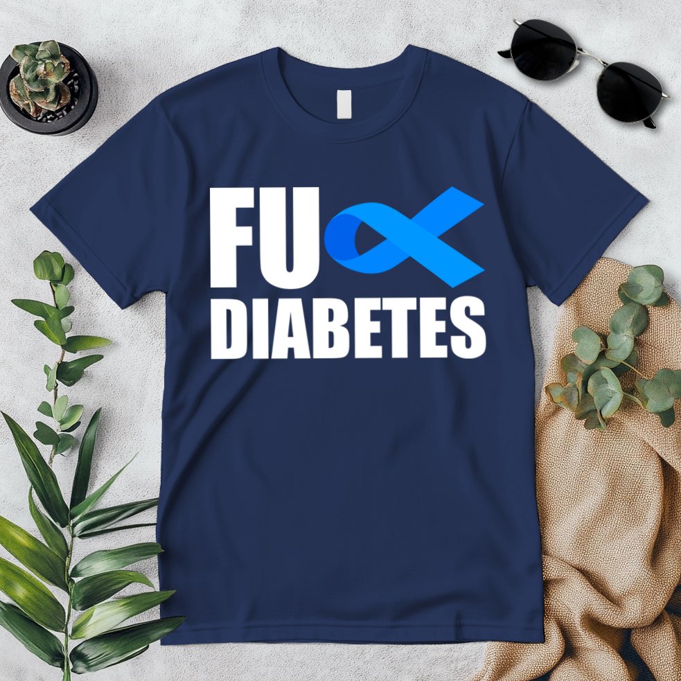 Fuck Diabetes Blue Ribbon Awareness Premium T-Shirt