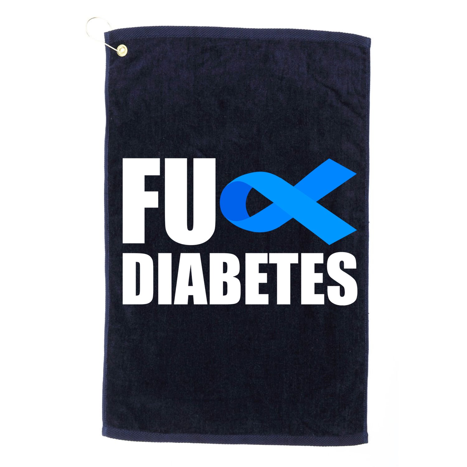 Fuck Diabetes Blue Ribbon Awareness Golf Towel