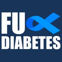 Fuck Diabetes Blue Ribbon Awareness Women's V-Neck T-Shirt