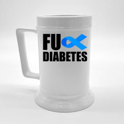 Fuck Diabetes Blue Ribbon Awareness Beer Stein