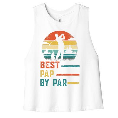 Fathers Day Best Pap By Par Golf Gifts For Dad Grandpa Women's Racerback Cropped Tank