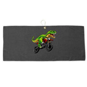 Funny Dirt Bike For Boy Dinosaur Motorcycle Riding Large Microfiber Waffle Golf Towel