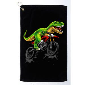 Funny Dirt Bike For Boy Dinosaur Motorcycle Riding Platinum Collection Golf Towel