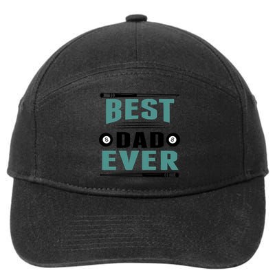 Father's Day Best Dad Ever Funny Pool Players Billiards Gift For Dad 7-Panel Snapback Hat