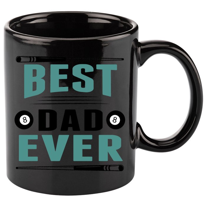 Father's Day Best Dad Ever Funny Pool Players Billiards Gift For Dad 11oz C Handle Ceramic Mug