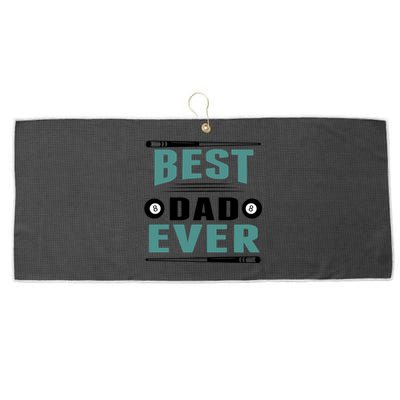 Father's Day Best Dad Ever Funny Pool Players Billiards Gift For Dad Large Microfiber Waffle Golf Towel