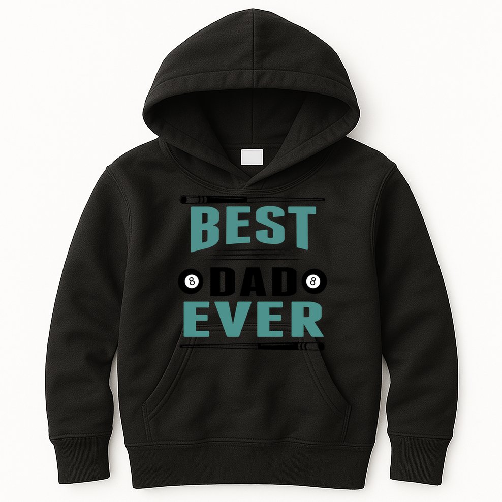 Father's Day Best Dad Ever Funny Pool Players Billiards Gift For Dad Kids Hoodie