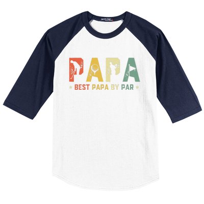 Fathers Day Best Papa By Par Golf Gift Papa Golf Baseball Sleeve Shirt