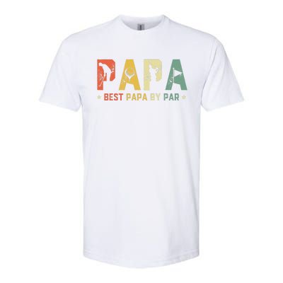 Fathers Day Best Papa By Par Golf Gift Papa Golf Softstyle CVC T-Shirt