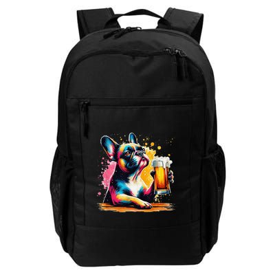 French Dog Beer Drinker Funny French Bulldog Backpack