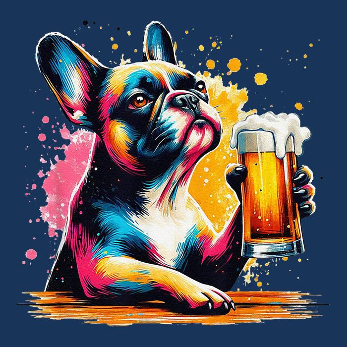 French Dog Beer Drinker Funny French Bulldog Doggie Tank