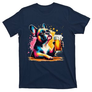 French Dog Beer Drinker Funny French Bulldog T-Shirt