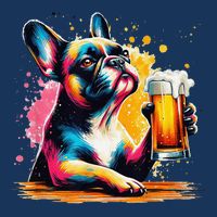 French Dog Beer Drinker Funny French Bulldog Tall Hoodie