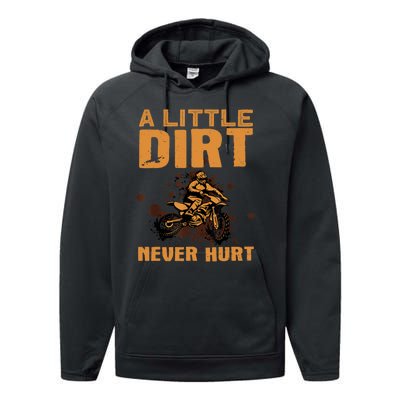 Funny Dirt Bike For Motocross Dirtbike Lover Performance Fleece Hoodie