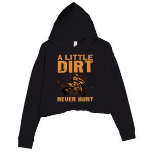 Funny Dirt Bike For Motocross Dirtbike Lover Crop Fleece Hoodie