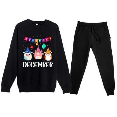 Funny December Birthday Premium Crewneck Sweatsuit Set