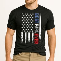 Fathers Day Best Papa Ever With US American Flag Cooling Performance Crew T-Shirt
