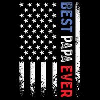 Fathers Day Best Papa Ever With US American Flag Cooling Performance Crew T-Shirt