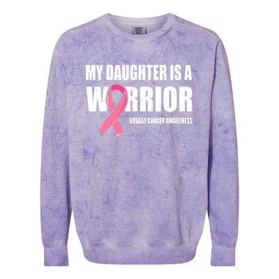 Funny Daughter Breast Cancer Breast Cancer Warrior Colorblast Crewneck Sweatshirt