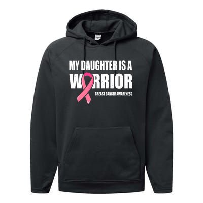 Funny Daughter Breast Cancer Breast Cancer Warrior Performance Fleece Hoodie