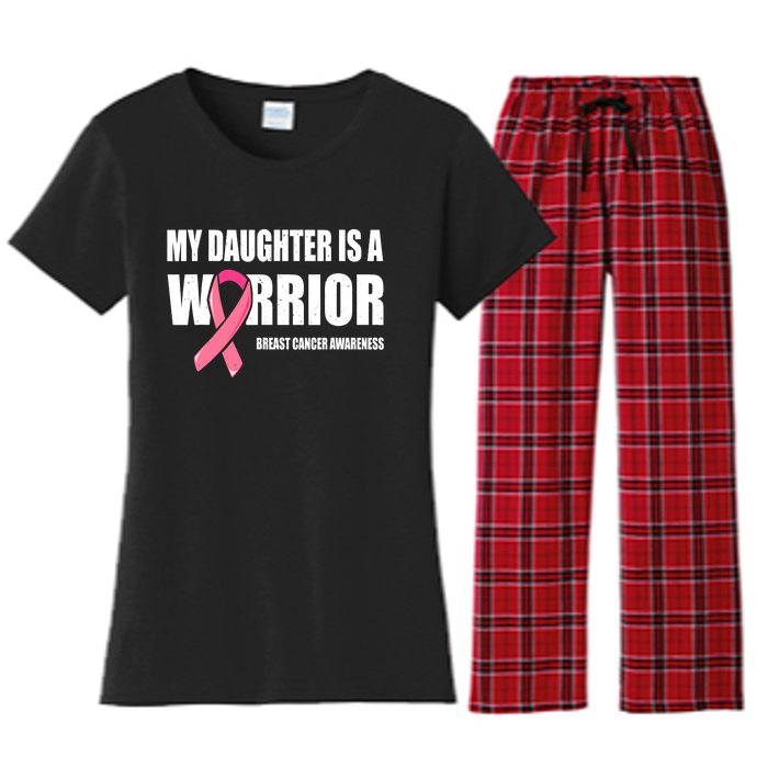 Funny Daughter Breast Cancer Breast Cancer Warrior Women's Flannel Pajama Set