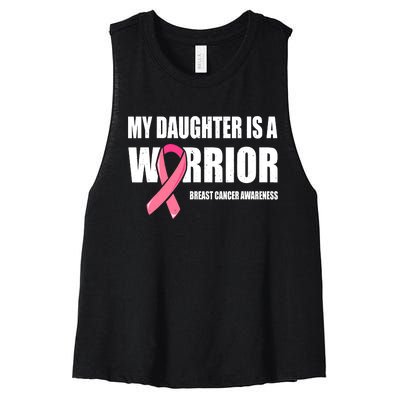 Funny Daughter Breast Cancer Breast Cancer Warrior Women's Racerback Cropped Tank