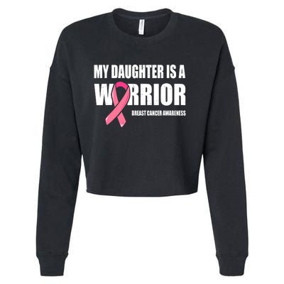 Funny Daughter Breast Cancer Breast Cancer Warrior Cropped Pullover Crew