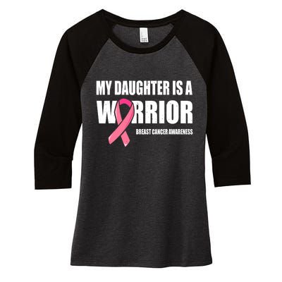 Funny Daughter Breast Cancer Breast Cancer Warrior Women's Tri-Blend 3/4-Sleeve Raglan Shirt