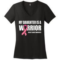 Funny Daughter Breast Cancer Breast Cancer Warrior Women's V-Neck T-Shirt