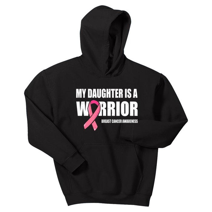 Funny Daughter Breast Cancer Breast Cancer Warrior Kids Hoodie