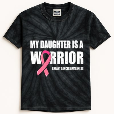 Funny Daughter Breast Cancer Breast Cancer Warrior Kids Tie-Dye T-Shirt