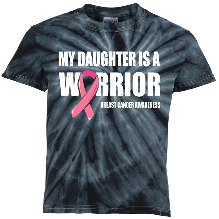 Funny Daughter Breast Cancer Breast Cancer Warrior Kids Tie-Dye T-Shirt