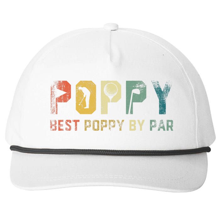 Father's Day Best Poppy By Par Golf Gifts For Dad Grandpa Snapback Five-Panel Rope Hat