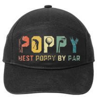 Father's Day Best Poppy By Par Golf Gifts For Dad Grandpa 7-Panel Snapback Hat