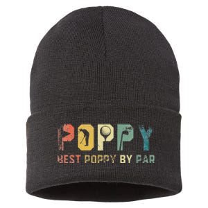 Father's Day Best Poppy By Par Golf Gifts For Dad Grandpa Sustainable Knit Beanie