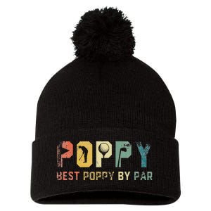 Father's Day Best Poppy By Par Golf Gifts For Dad Grandpa Pom Pom 12in Knit Beanie