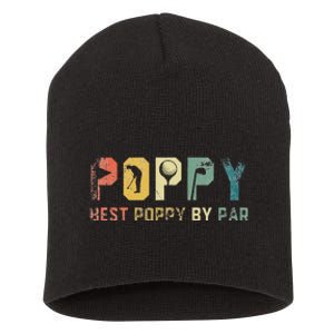 Father's Day Best Poppy By Par Golf Gifts For Dad Grandpa Short Acrylic Beanie