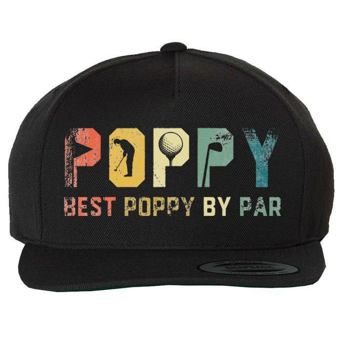 Father's Day Best Poppy By Par Golf Gifts For Dad Grandpa Wool Snapback Cap