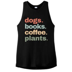 Funny Dogs Books Coffee Plant Lover Gardening Mothers Day Gift Ladies PosiCharge Tri-Blend Wicking Tank