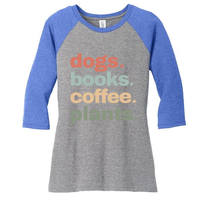 Funny Dogs Books Coffee Plant Lover Gardening Mothers Day Gift Women's Tri-Blend 3/4-Sleeve Raglan Shirt