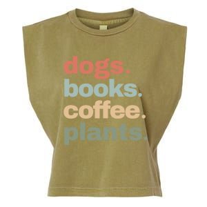 Funny Dogs Books Coffee Plant Lover Gardening Mothers Day Gift Garment-Dyed Women's Muscle Tee