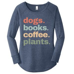 Funny Dogs Books Coffee Plant Lover Gardening Mothers Day Gift Women's Perfect Tri Tunic Long Sleeve Shirt