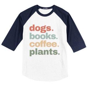 Funny Dogs Books Coffee Plant Lover Gardening Mothers Day Gift Baseball Sleeve Shirt