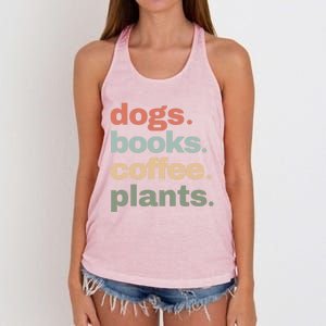 Funny Dogs Books Coffee Plant Lover Gardening Mothers Day Gift Women's Knotted Racerback Tank