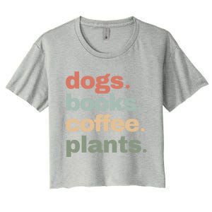 Funny Dogs Books Coffee Plant Lover Gardening Mothers Day Gift Women's Crop Top Tee