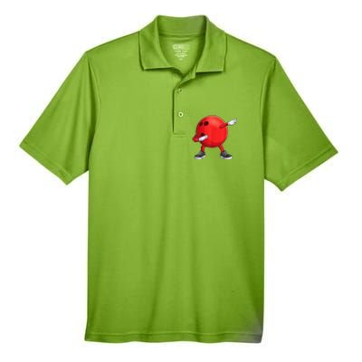 Funny Dab Bowling Ball Bowler Bowling Player Men's Origin Performance Pique Polo